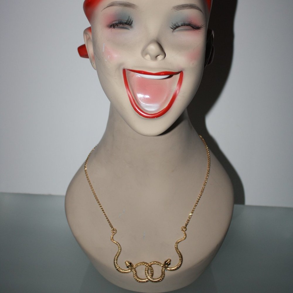Snake Gold Tone Necklace Women's Fashion Jewelry New